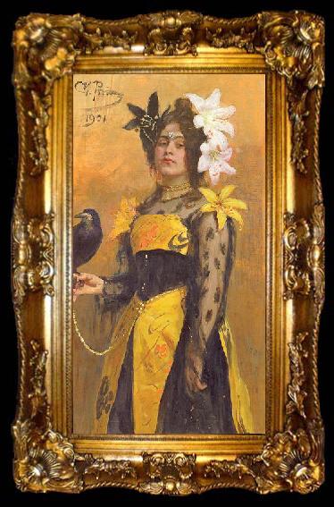 framed  Ilya Yefimovich Repin Portrait of Lydia Kuznetsova, ta009-2